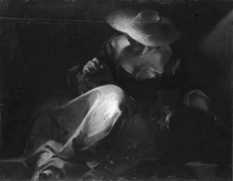 Contadina col gatto - Giuseppe Bazzani, Lugano, Fondazione Thyssen, Bornemisza